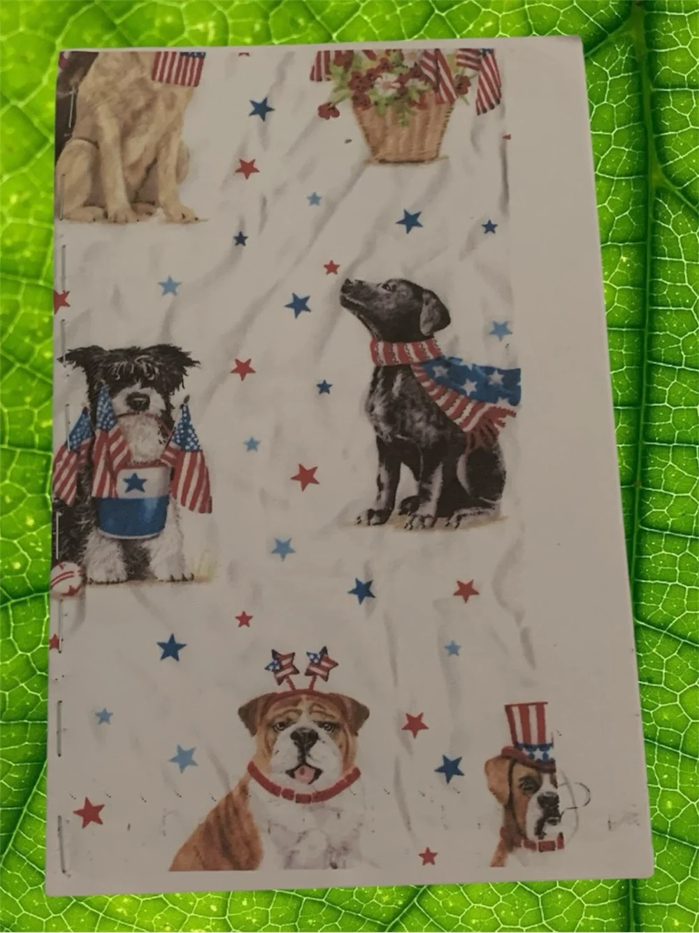Handmade 4th of July Patriotic Dogs Lined Notebook Journal 1 Set